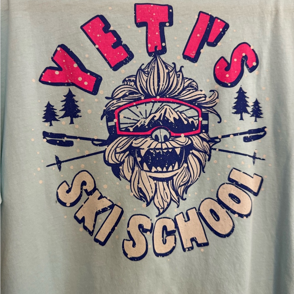 Disney Yeti's Ski School Women’s Tee - Mint and Pink